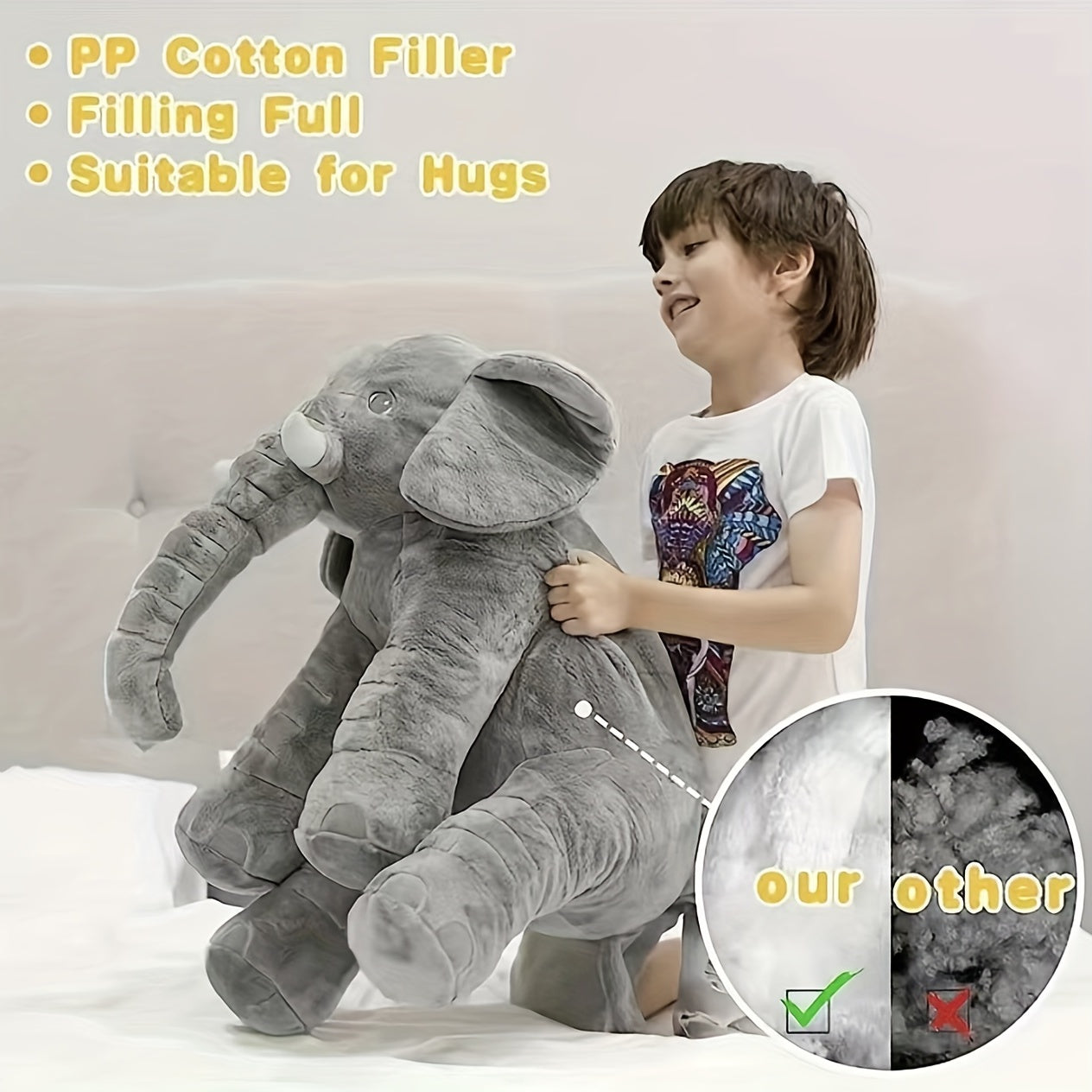 Elephant Plush Toy - Ideal for Kids & Teens - Soft & Cuddly - Great Gift Idea