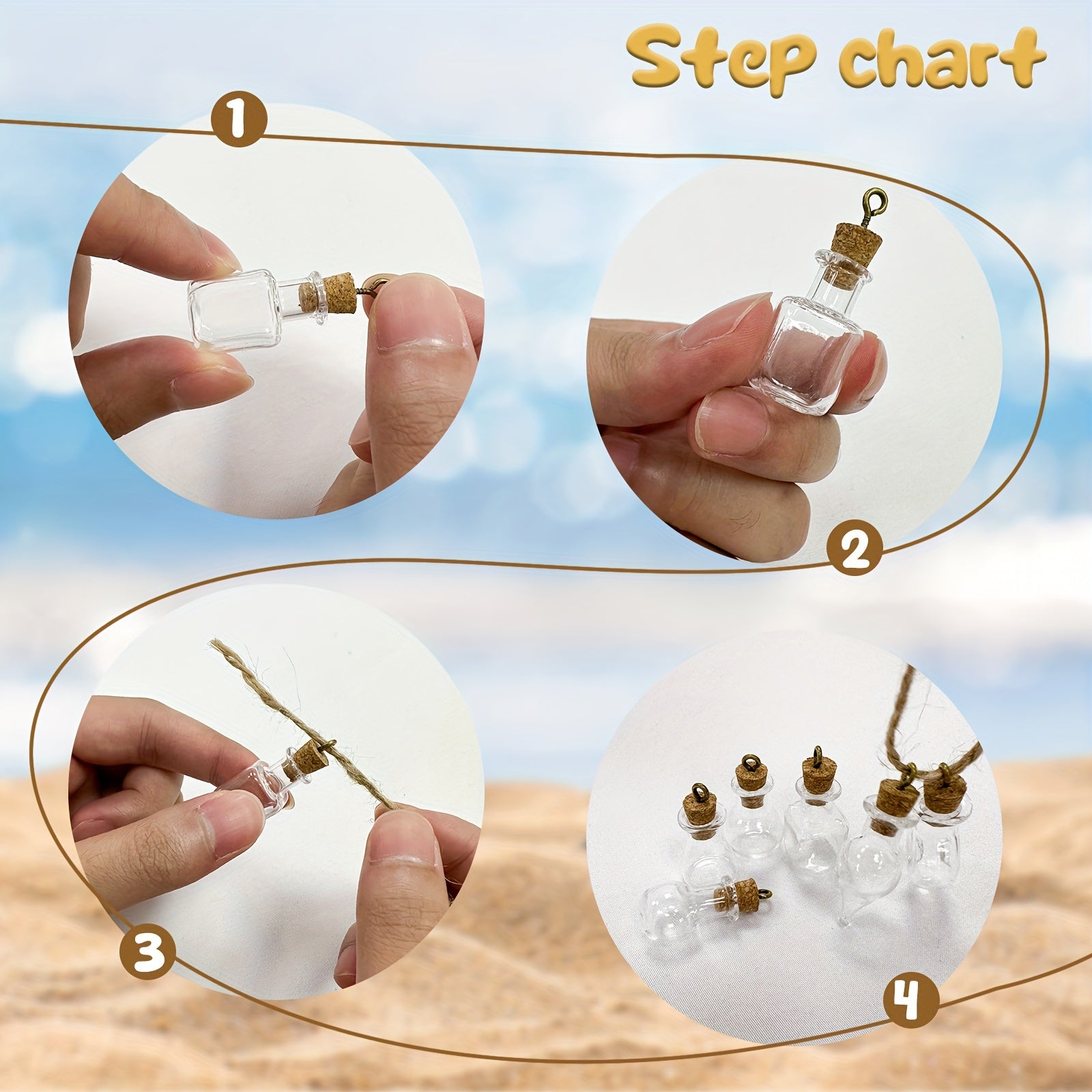 50pcs Mini Glass Bottle Wishing Drifting Bottles With Cork Stoppers
