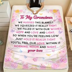 Creative Printed Flannel Warm Throw Blanket For Grandma