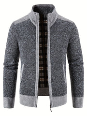 Men's Casual Full Zip Cardigan Knitted Sweater Coat With Pockets