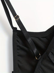 Mesh Crisscross Teddy Bodysuit