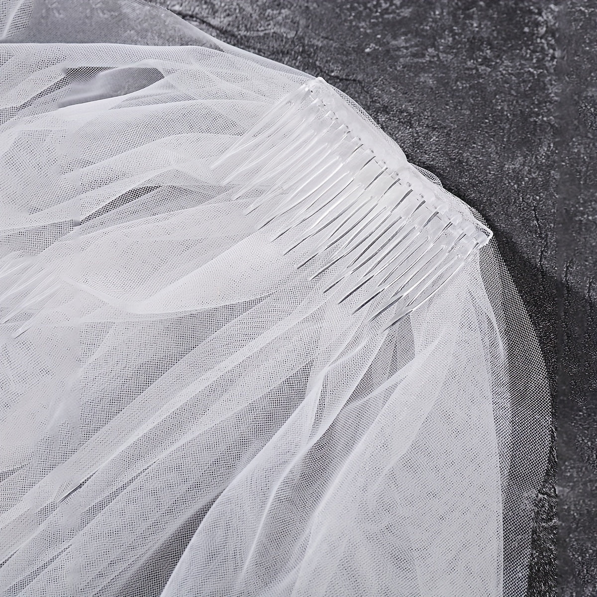 Bridal Veil with Comb Smooth Satin Finish for Weddings Proms