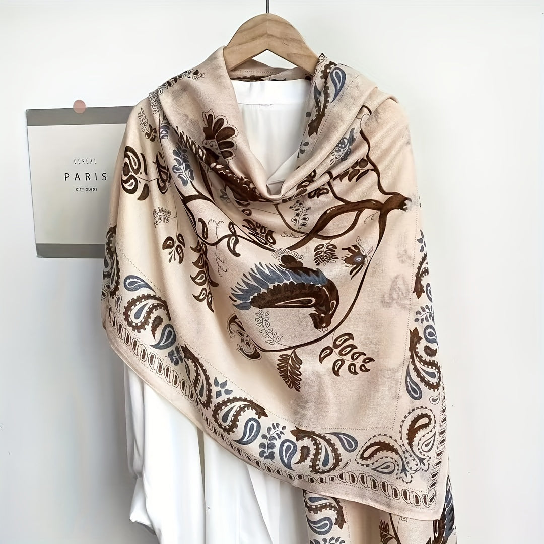 Paisley Print Scarf Warm Shawl Outdoor Windproof Head Wrap
