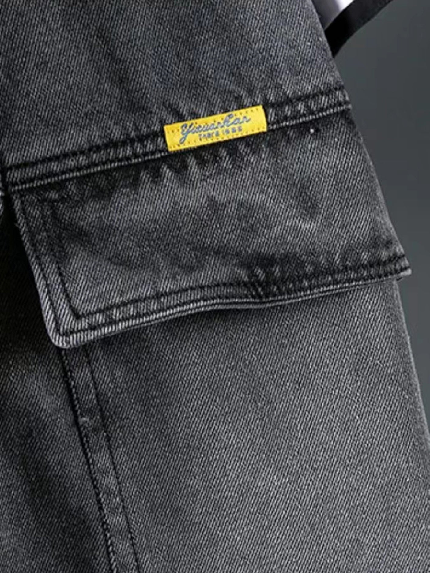 Men's Dark Grey Denim Vest With Hood