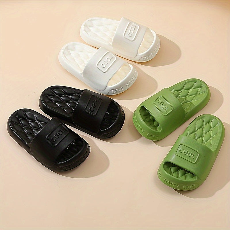 Boys Solid Open Toe Slippers Lightweight Non-slip Summer Shoes
