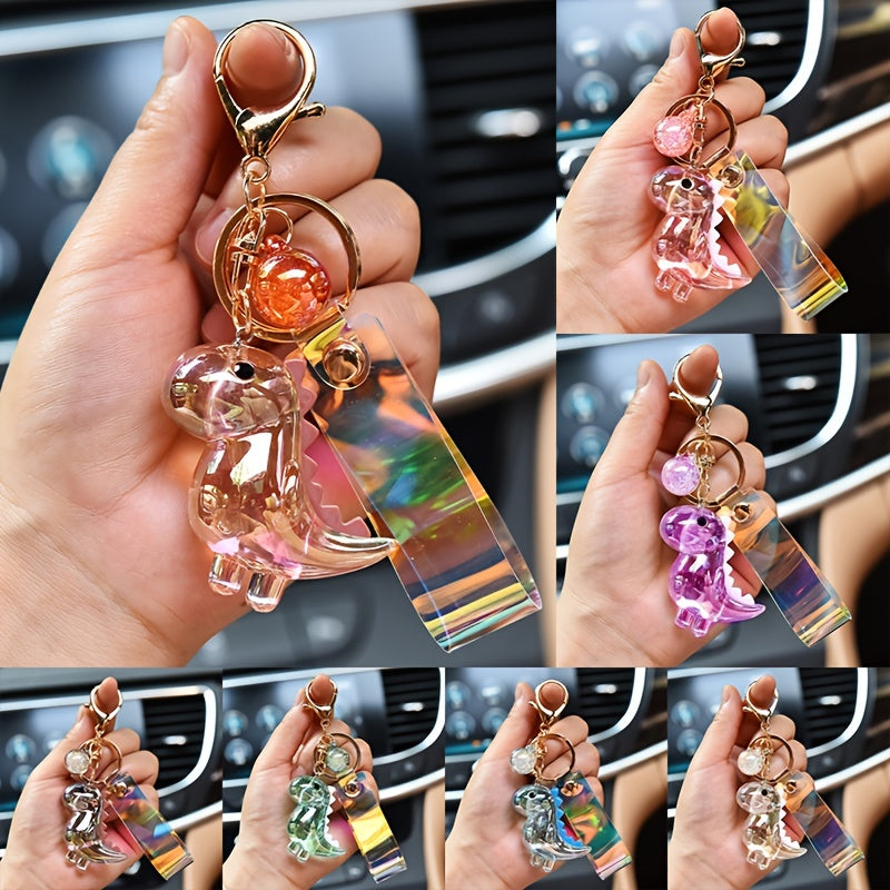 Cartoon Dinosaur Doll Keychain Acrylic Animal Charm Pendant