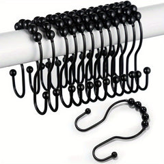12pcs Shower Curtain Hooks Rust Resistant Shower Curtain Rings Anti Drop