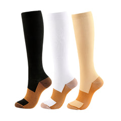 3 Pairs Unisex Knee Length Compression Socks for Running Fitness