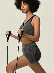 Striped Textured Bra & Panties Set