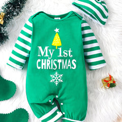 Infant Toddler Spring Autumn Christmas Romper & Hat Set
