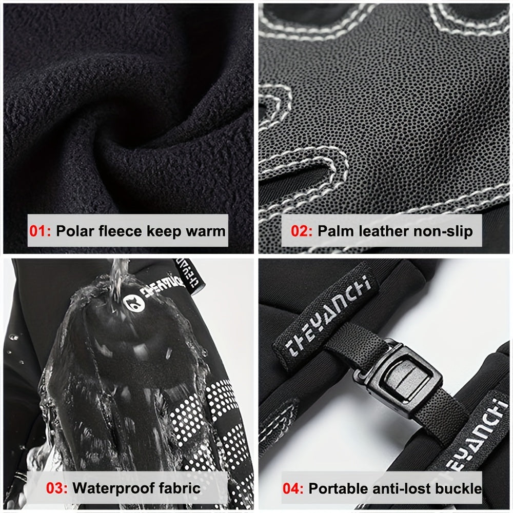 Men's Winter Windproof Waterproof Warm Touch Screen Gloves