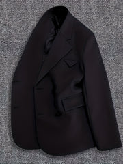 Double Breasted Lapel Blazer Long Sleeve Casual Work Office Outerwear