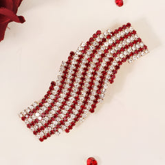 Vintage Red Rhinestone Hair Clip Hair Accessories For Women