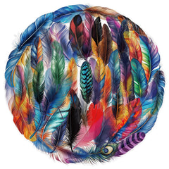 50pcs Vibrant Feather Stickers - Glittery Iridescent Matte - Variety of Surfaces