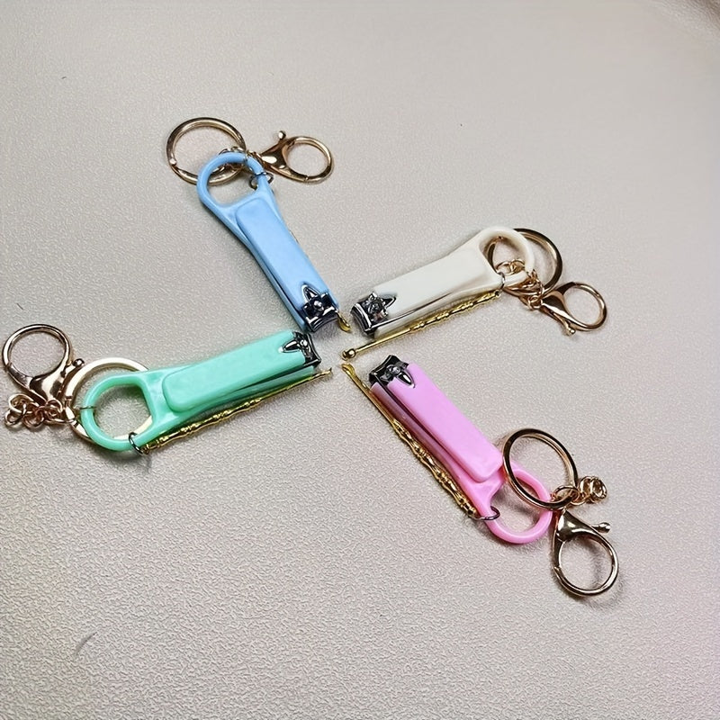 Macaroon Nail Clipper Earpick Keychain Bag Car Pendant Keyring