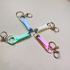 Macaroon Nail Clipper Earpick Keychain Bag Car Pendant Keyring