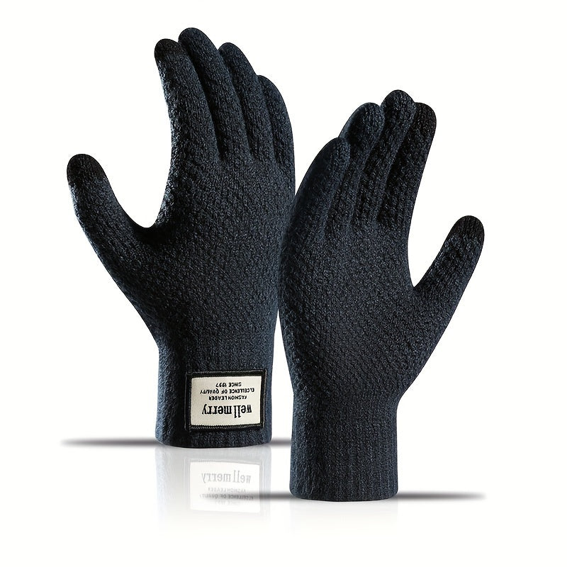 Winter Warm Knitted Gloves Thickened & Velvet Touch Screen Gloves