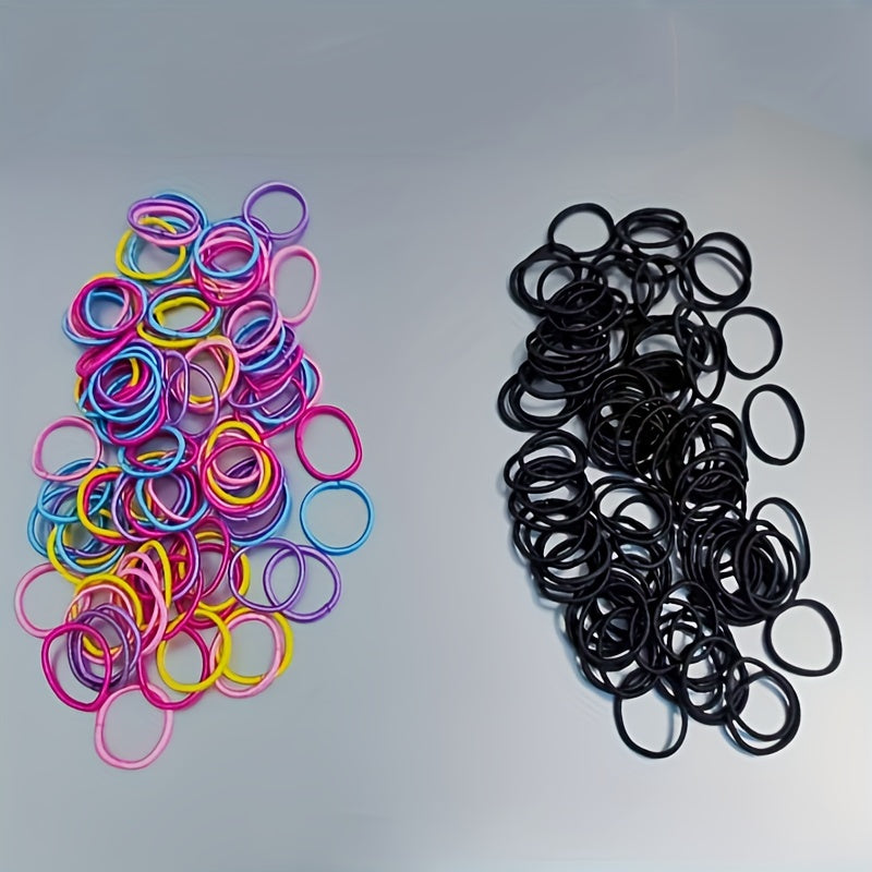 200pcs Colorful Elastic Hair Bands for Kids Halloween Christmas Birthday Gift