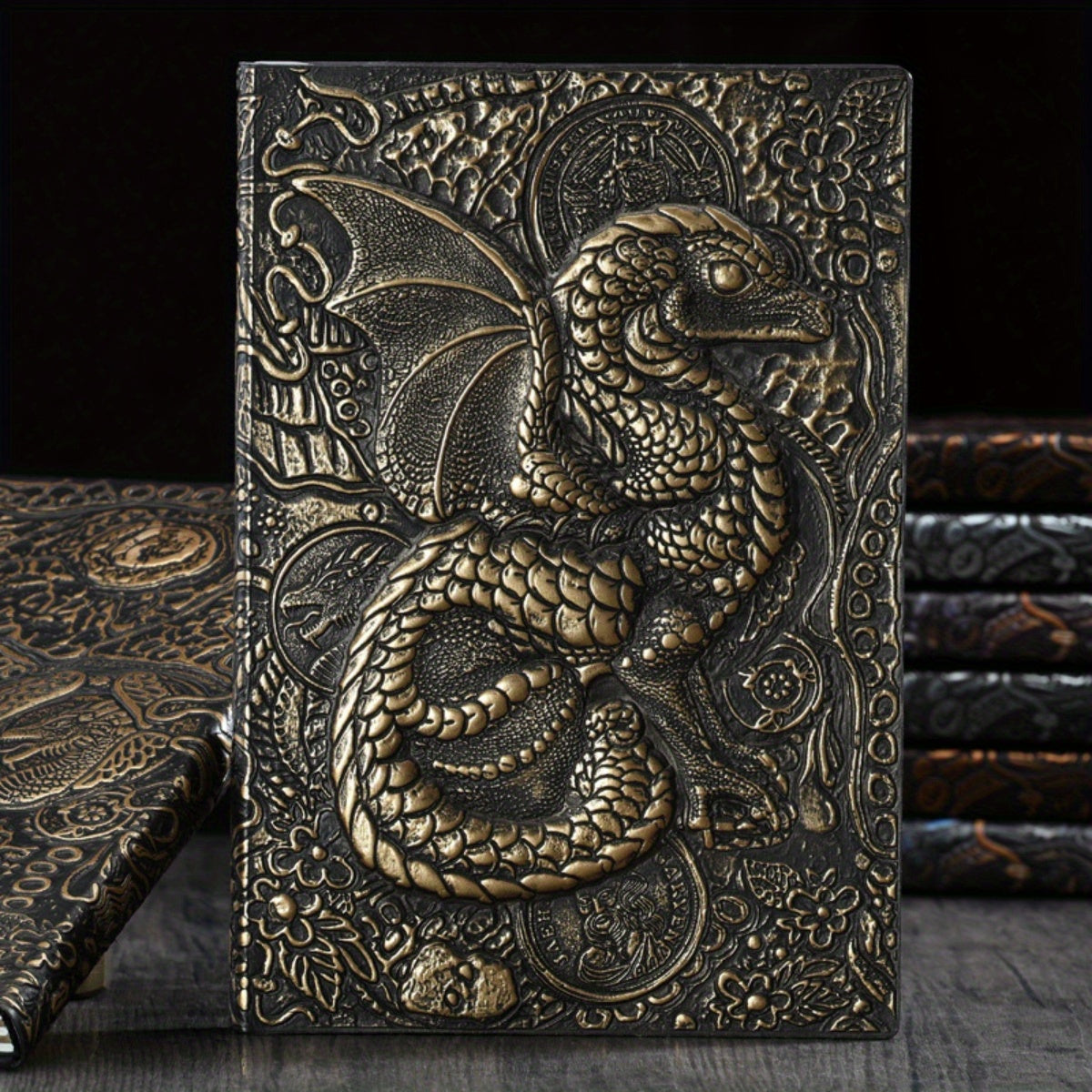 A5 Retro Relief 3D Dragon Notebook, 100 Sheets