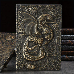 A5 Retro Relief 3D Dragon Notebook, 100 Sheets