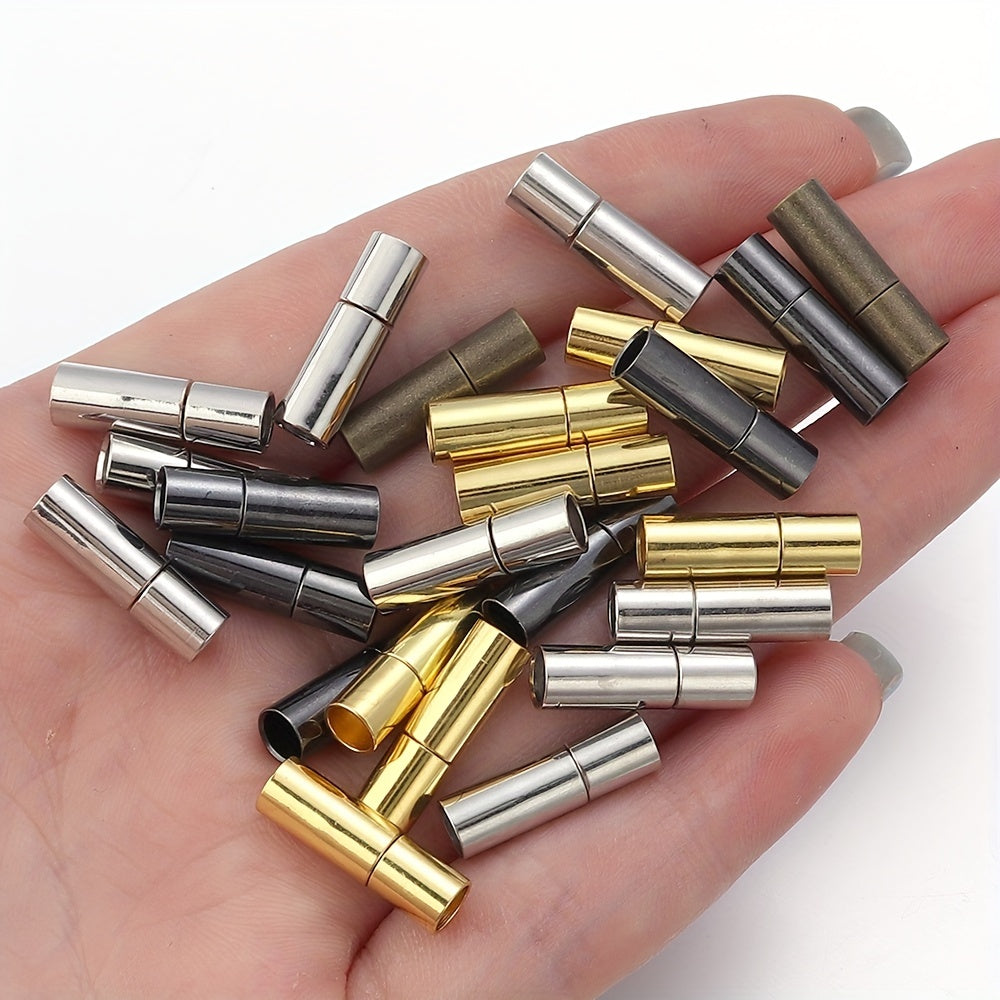 10 Pairs Strong Bayonet Push Clasps for 2-3mm Round Leather Cord