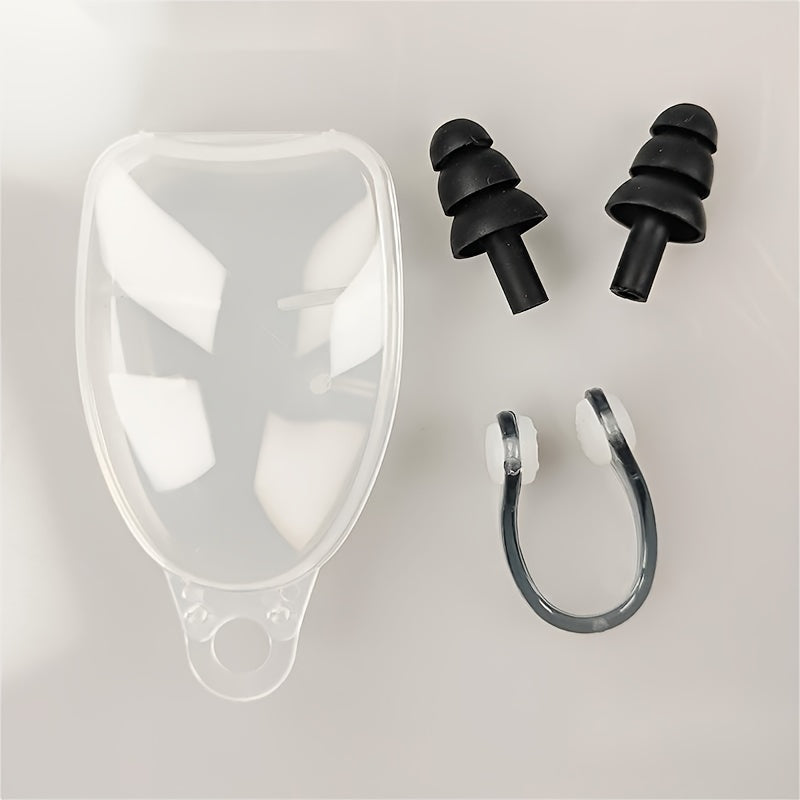 Silicone Earplugs Nose Clips Set for Swimming Diving
