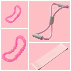 4pcs Yoga Set 8 Shaped Puller & 2 Stretching Rings for Indoor Workout