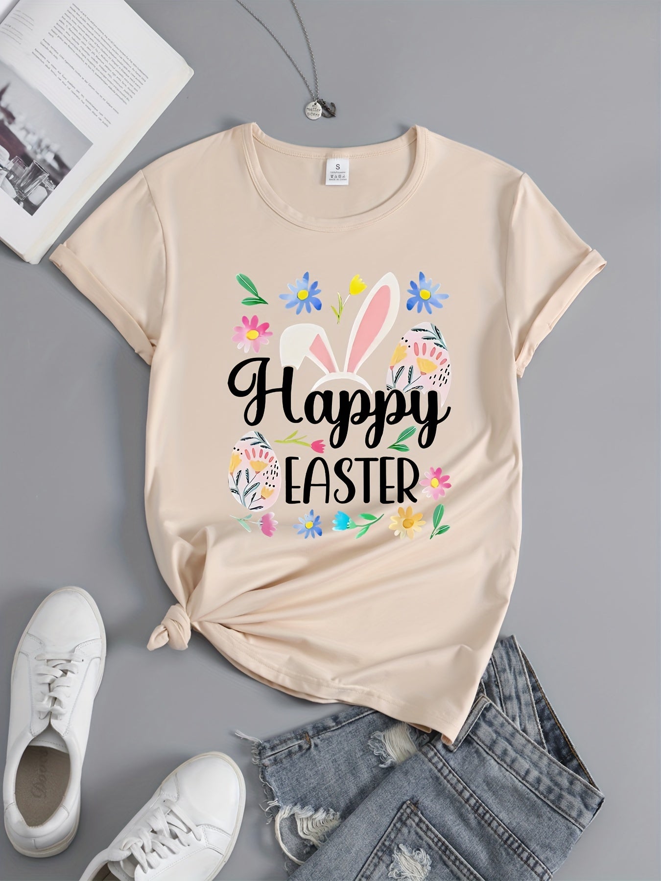 Easter Graphic Casual Sports T-shirt Short Sleeves Women's Activewear