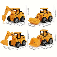 Pull Back Toy Car Excavator Educational Small Car
