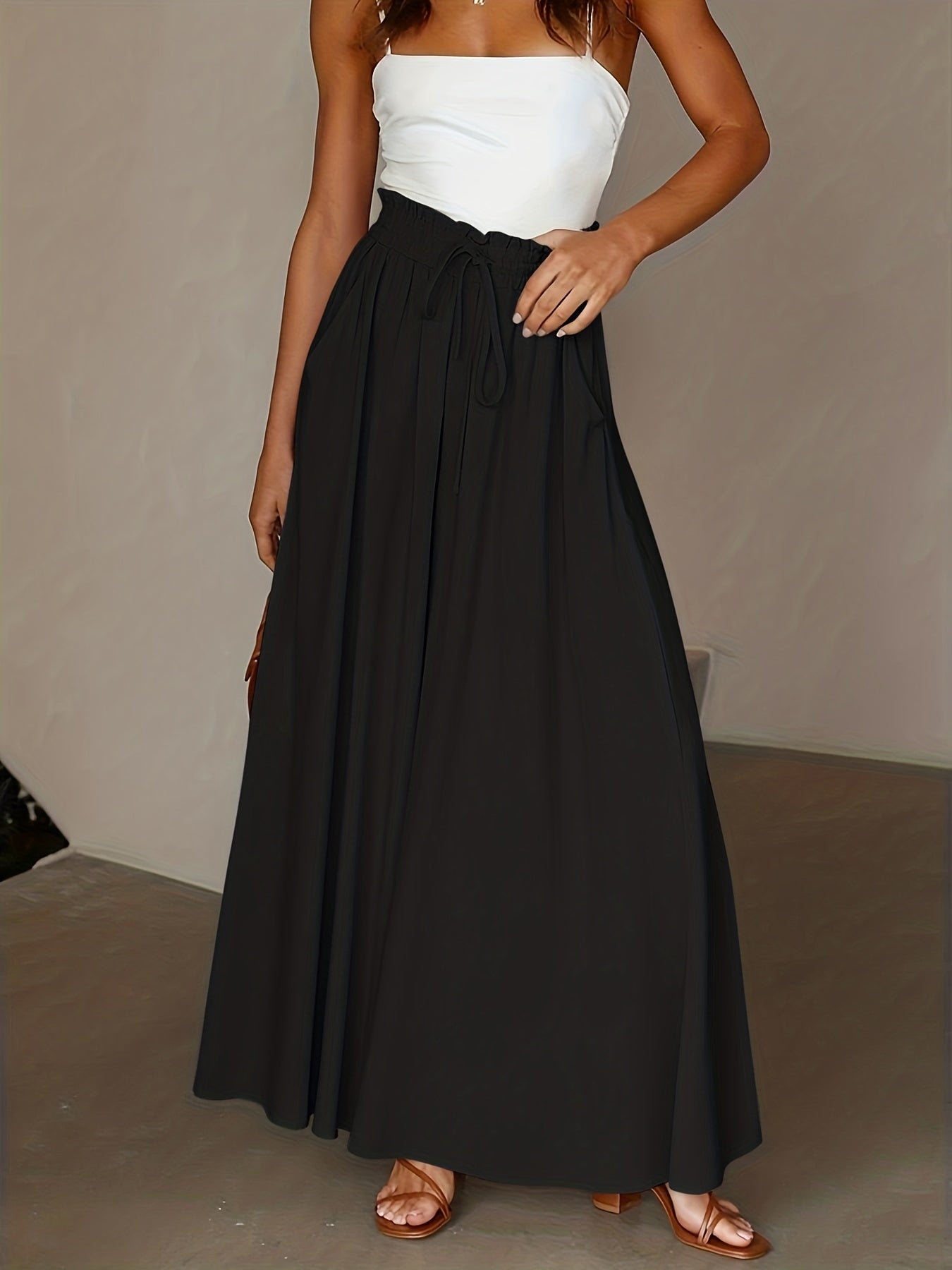 Ruched High Waist Loose Drawstring Pants