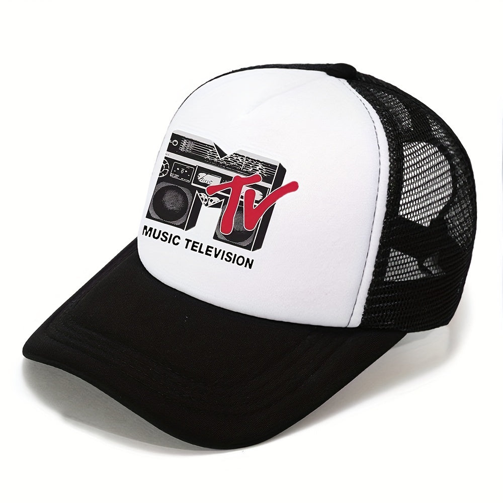 Unisex Sunshade Baseball Cap with Music Television Embroidery