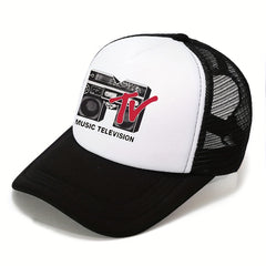 Unisex Sunshade Baseball Cap with Music Television Embroidery