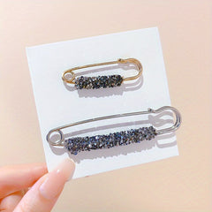 3pcs Rhinestone Brooch Safety Pin for Girls