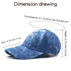 Unisex Tie Dye Baseball Cap Adjustable Relaxed Fit