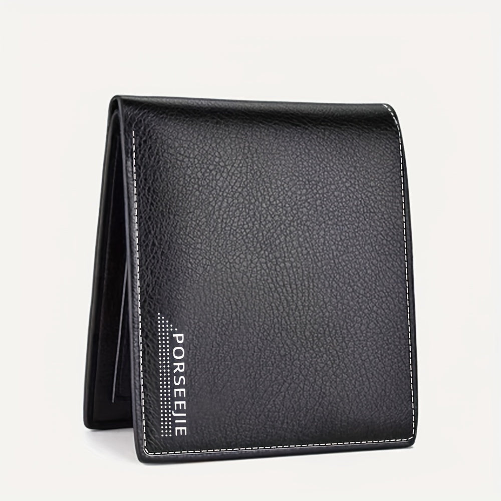 Men's Casual Leather Wallet with ID Card Holder