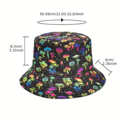 Reversible Mushroom Print Bucket Hat Y2K