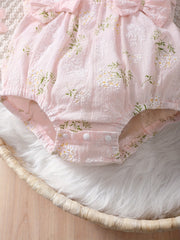 2pcs Baby Girls Floral Sleeveless Onesie & Headband Set