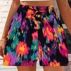 Graffiti Print Vacation Shorts Women's Clothing