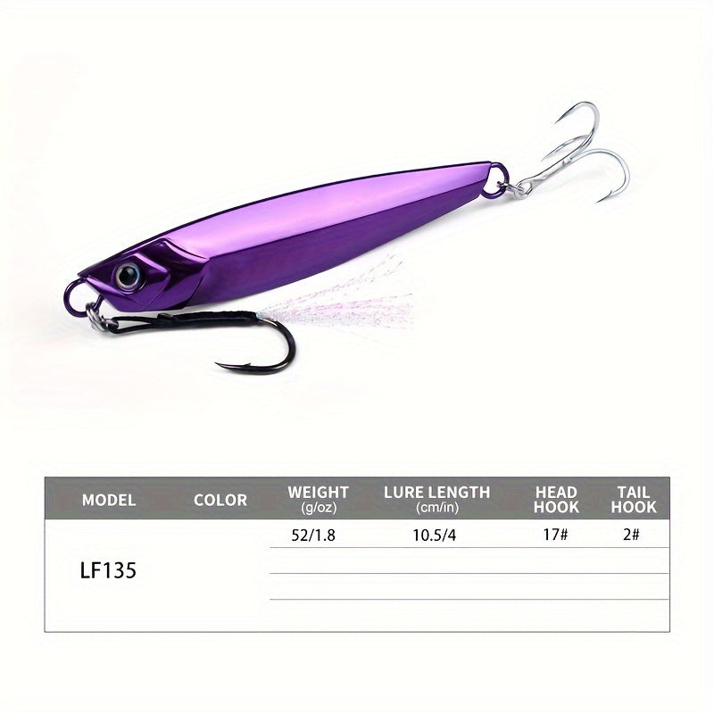 52g Metal Spoon Jig Fishing Lure for Freshwater & Saltwater Tackles