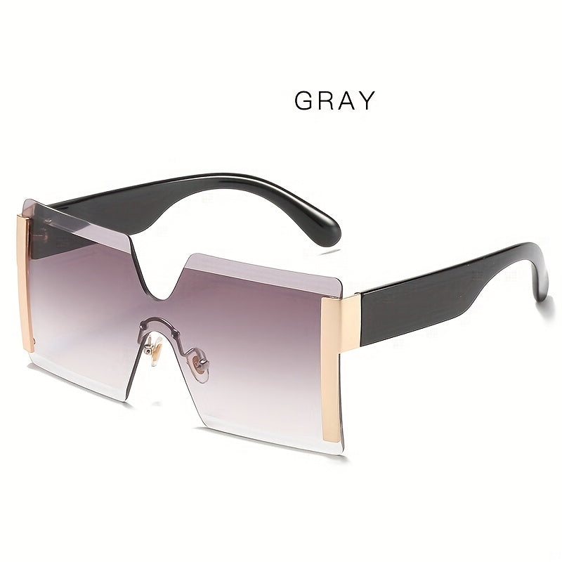 Oversized Gradient Rimless Sunglasses UV400