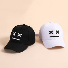 Boys Casual Baseball Cap UV Protection Embroidered Face Expression Cap