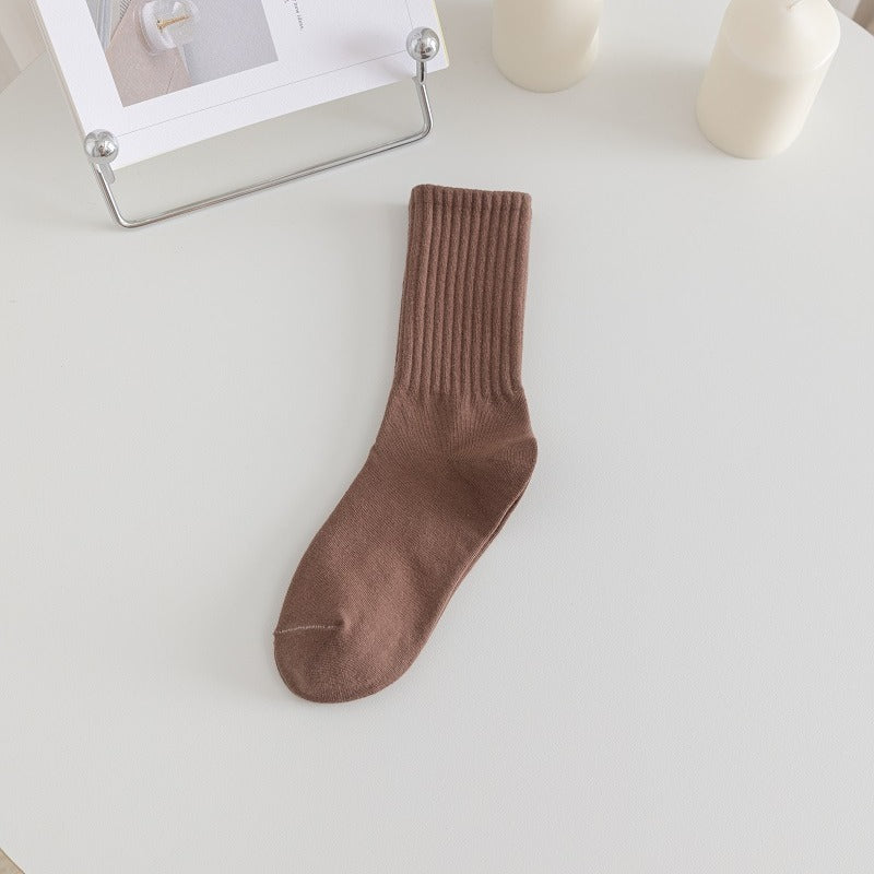 5 Pairs Women's Crew Socks Casual Breathable Dress Socks