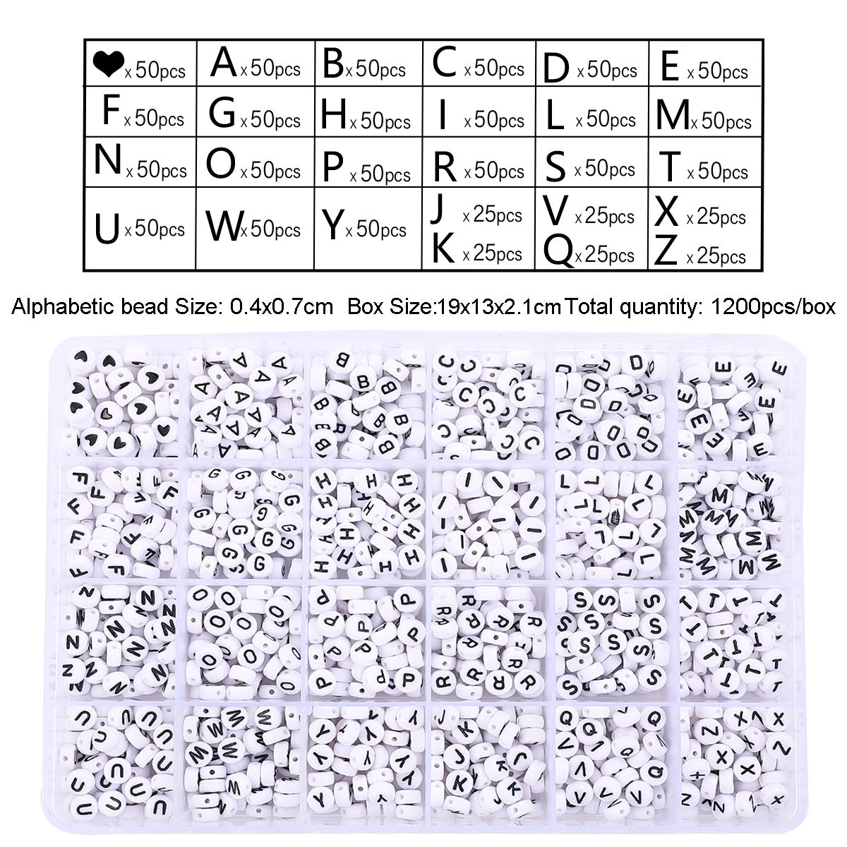 26 Alphabet Beads in a Box Craft Your Own Message