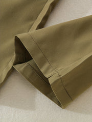 Girls Paperbag Waist Belted Cotton Casual Pants