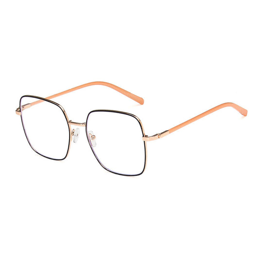 Square Anti Light Glasses for Women Men Students Metal Nearsighted Myopia