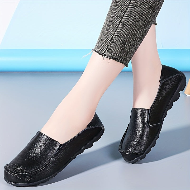 Women's Solid Flat Loafers Casual Slip On Anti skid Shoes Lightweight