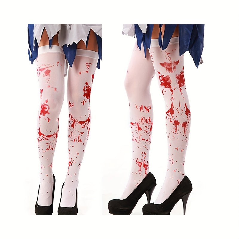 Blood Print Calf Socks Halloween Cosplay Knee High Socks