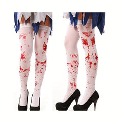 Blood Print Calf Socks Halloween Cosplay Knee High Socks