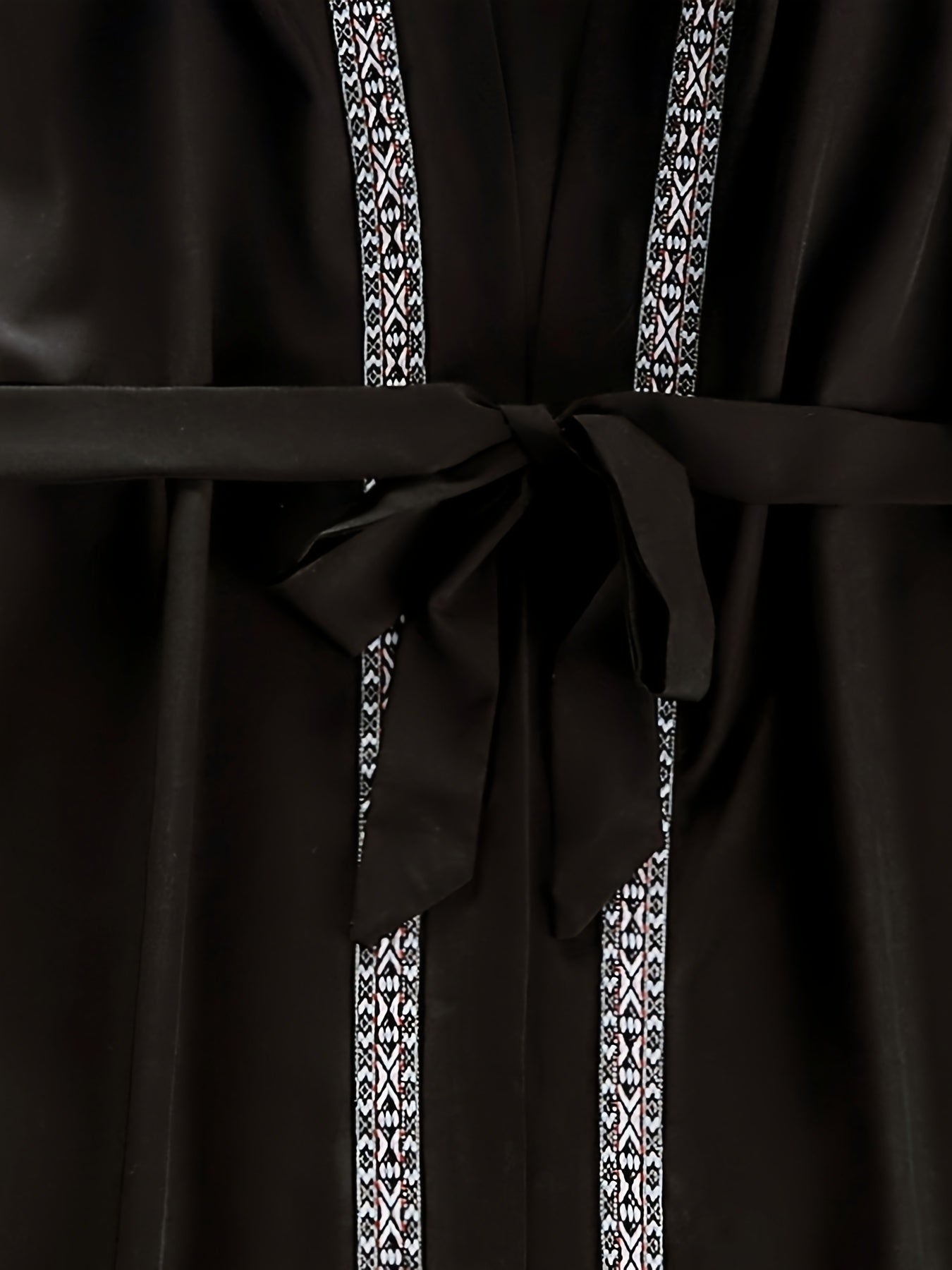 Boho Dress Women's Plus Geometric Trim V Neck Robe Dress