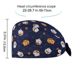 Cartoon Print Cotton Work Cap Nurse Cap Scrub Cap Unisex Working Hat